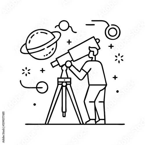 astronomer icon, astronomer vector illustration-simple illustration of astronomer, perfect for astronomer logos and icons