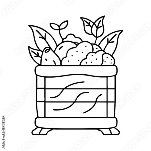 compost bin icon, compost bin vector illustration-simple illustration of compost bin, perfect for compost bin logos and icons