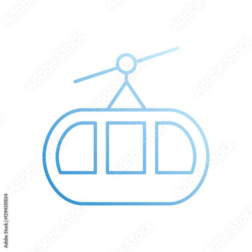 Cable Car vector icon stock illustration