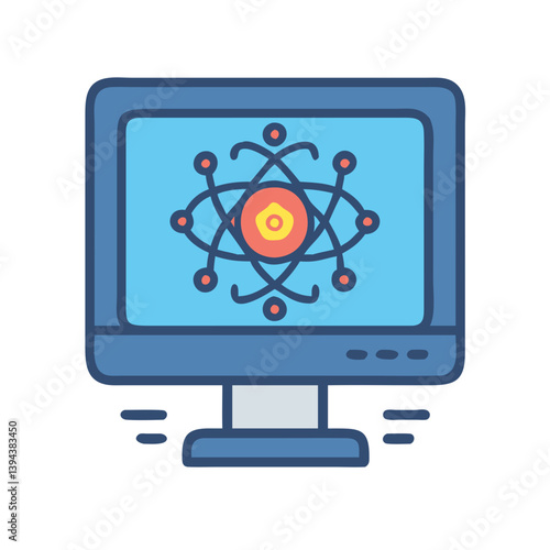 Stylish Quantum Computer Icon Design