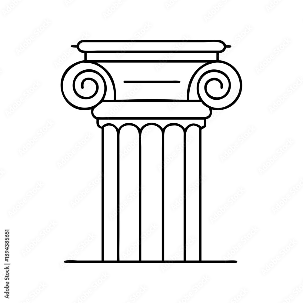 Obraz premium greek column icon, greek column vector illustration-simple illustration of greek column, perfect for greek column logos and icons