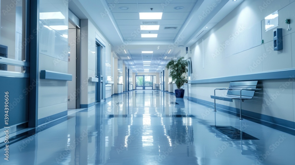 A large hospital building with a clean, modern design. A large hospital building with a clean, modern design.