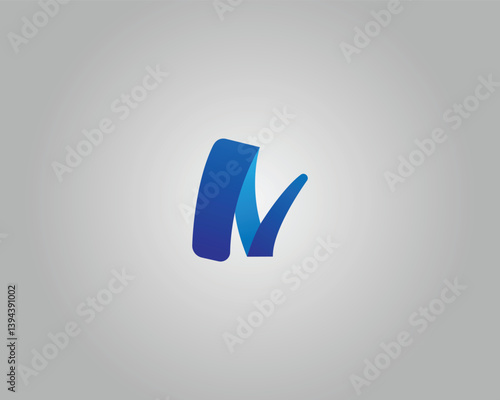 Letter N Abstract Initial Logo Design Elegant Vector Template.