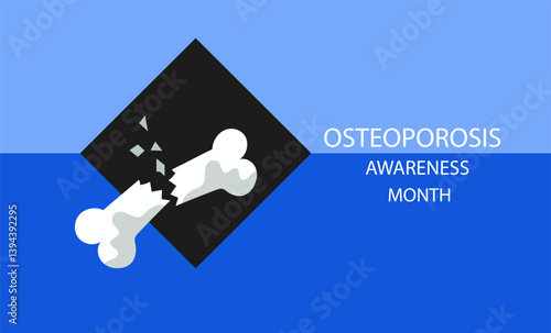Osteoporosis Awareness Month illustration, commemorating healthy bone importance.  vector hand drawn flat line art illustration