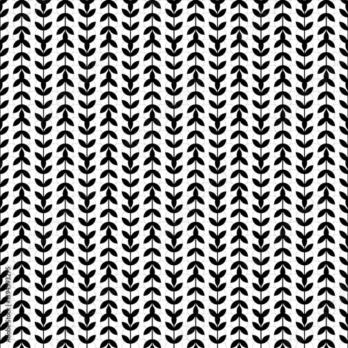 Black and White Leaves Seamless
