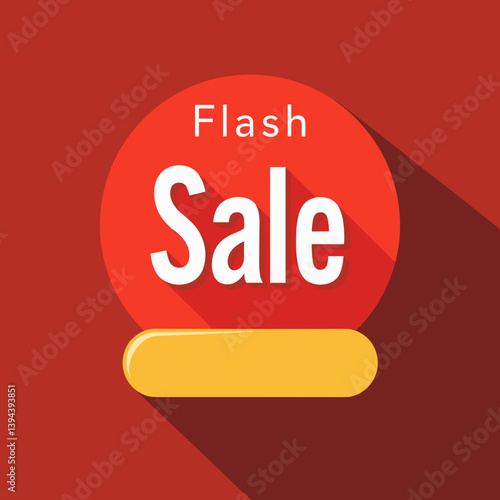 Flash Sale Sign with Shadow in Modern Style  