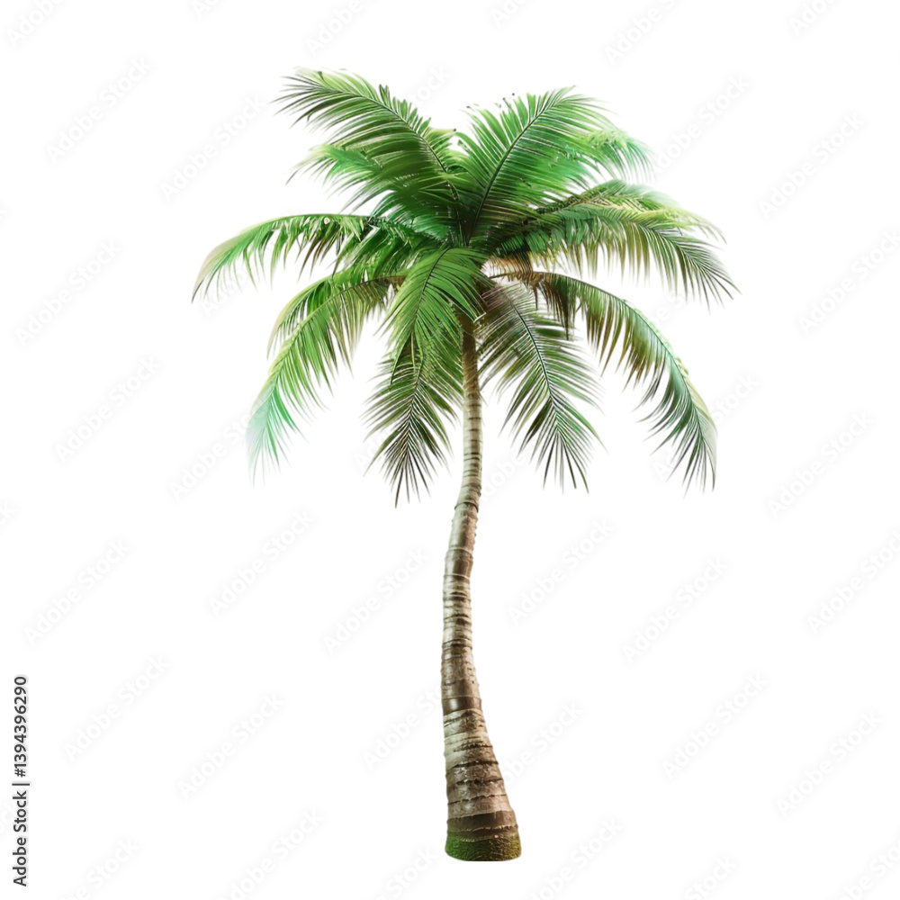 Obraz premium Palm Tree Icon – Tropical Nature Illustration Isolated on Transparent Background