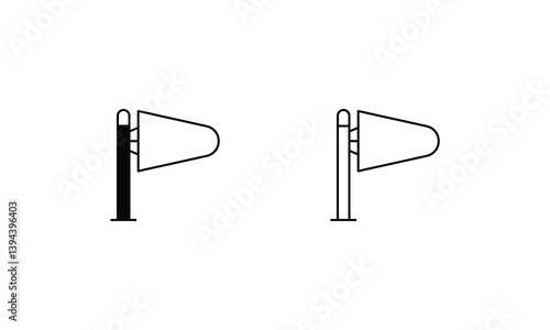 Windsock  icons set vector stock illustration
