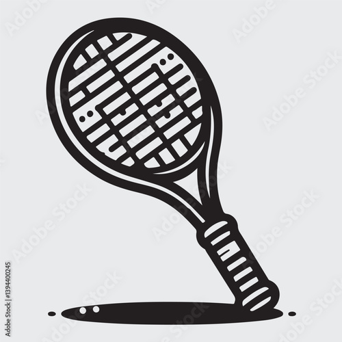 Tennis racket icon, stock vector, tennis logo isolated on white background stock illustration