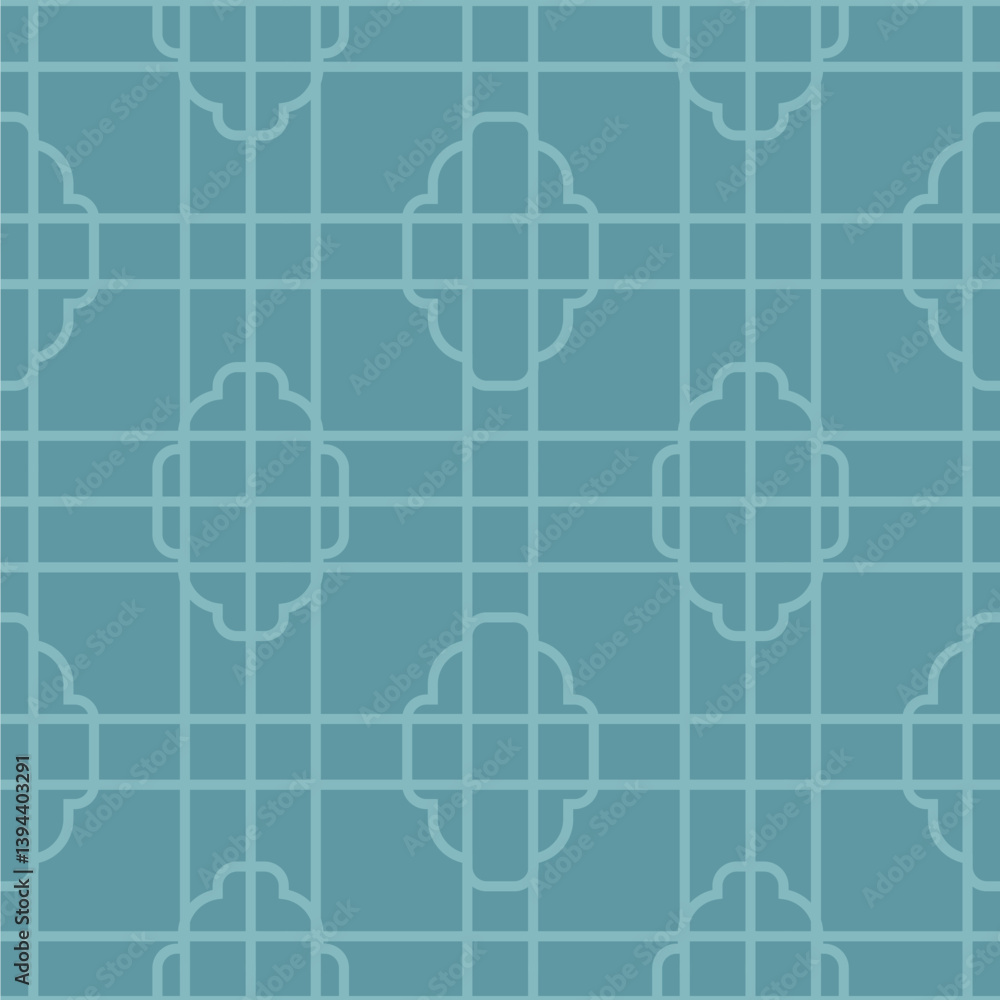 Fototapeta premium Blue Geometric Tile Seamless Pattern