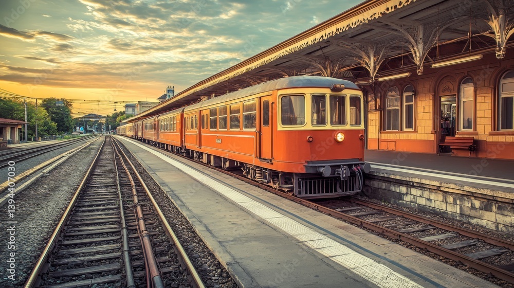 A stunning image of a retro-style electric train against a vintage station backdrop, evoking nostalgia and the rich history of rail travel.