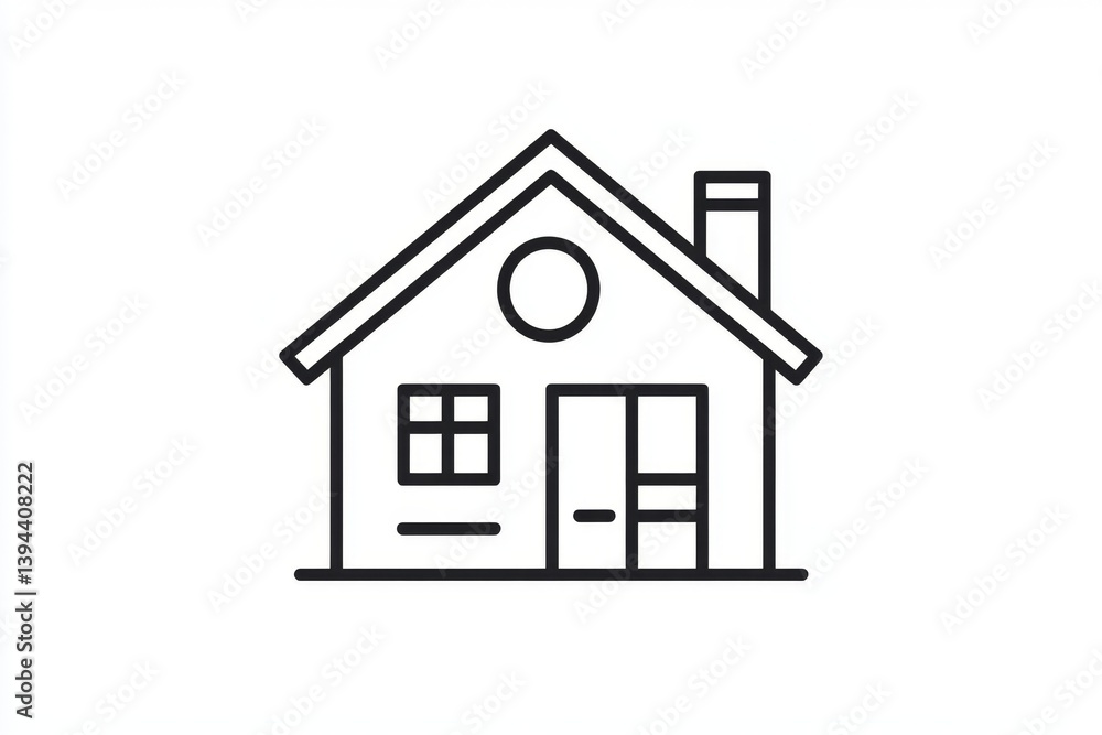 Simple Line Art House Illustration Simple Line Art House Illustration