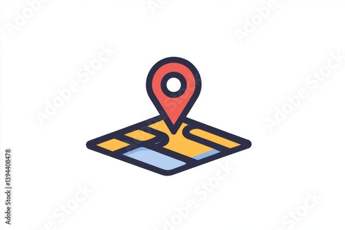 Obraz na płótnie Stylish Map Location Icon Design w salonie