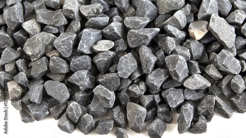 Close-up of Dark Grey Gravel Stones Texture Background