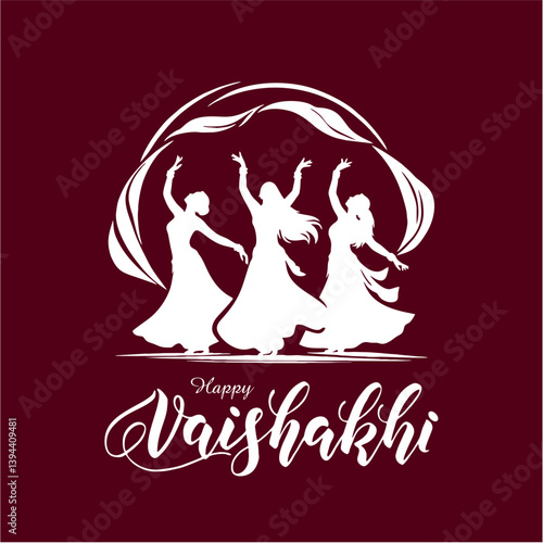 Elegant Vaishakhi Festival Design with Punjabi Icons and Stylish Typography

