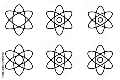 atom line art elegant depiction of fundamental science concepts