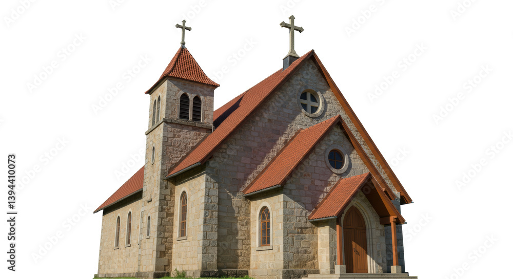 Fototapeta premium Isolated Stone Church Building