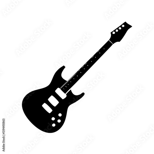 electric guitar icon, electric guitar line art - simple line art of electric guitar, perfect for electric guitar logos and icons