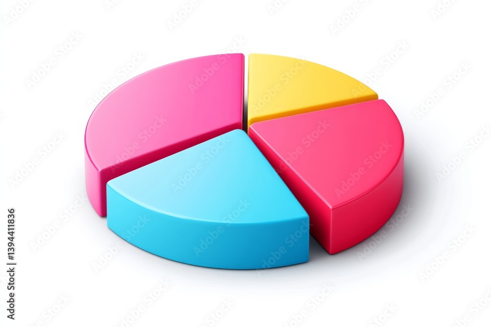 Obraz premium Colorful 3D Pie Chart for Business Analysis