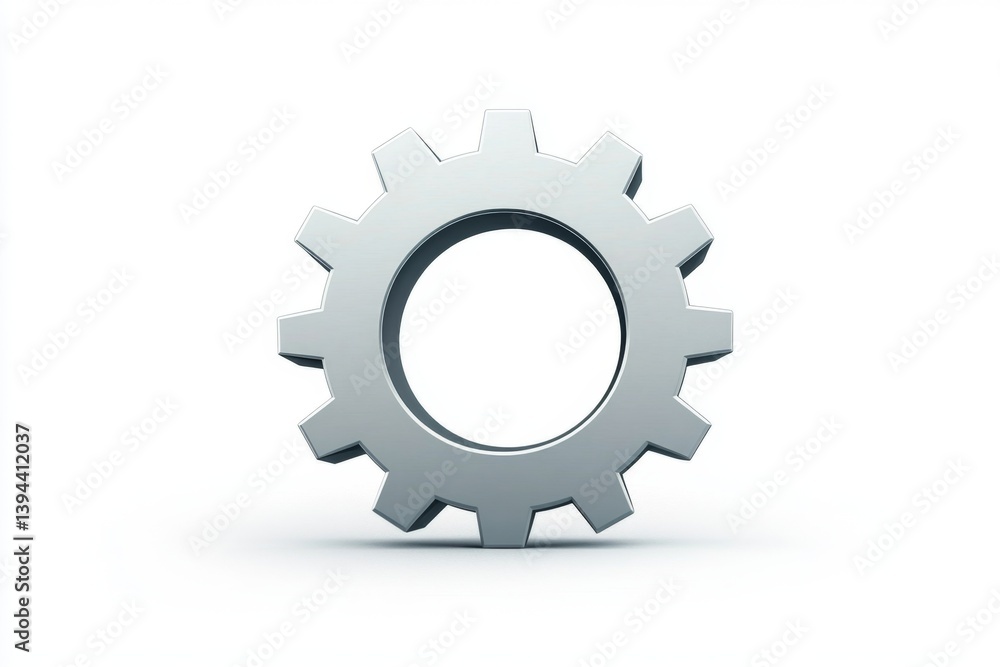 Metallic Gear Icon - Industrial Design Metallic Gear Icon - Industrial Design
