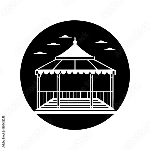 gazebo icon, gazebo line art - simple line art of gazebo, perfect for gazebo logos and icons
