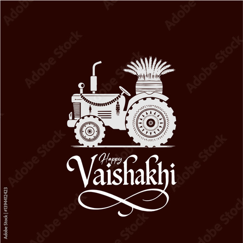Elegant Vaishakhi Festival Design with Iconic Vectors and Stylish Typography

