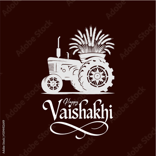 Elegant Vaishakhi Festival Design with Iconic Vectors and Stylish Typography

