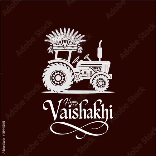 Elegant Vaishakhi Festival Design with Iconic Vectors and Stylish Typography

