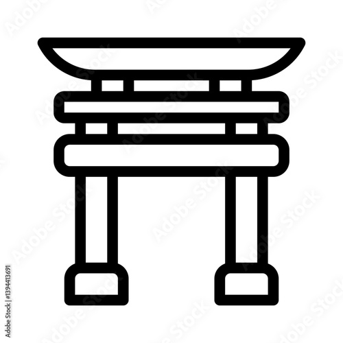 torii gate line icon