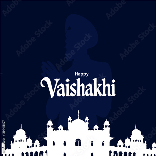 Elegant Vaishakhi Festival Creative with Iconic Vector Design and Festive Text

