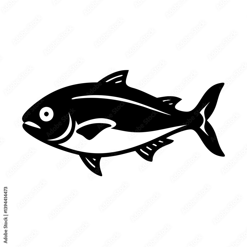 Obraz premium jack crevalle icon, jack crevalle line art - simple line art of jack crevalle, perfect for jack crevalle logos and icons