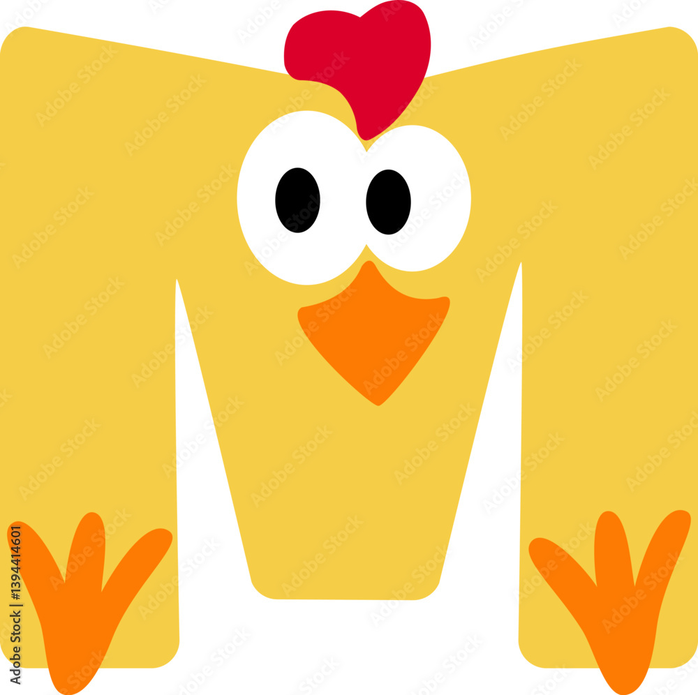 Fototapeta premium Chick Letter Vector Element Alphabet O