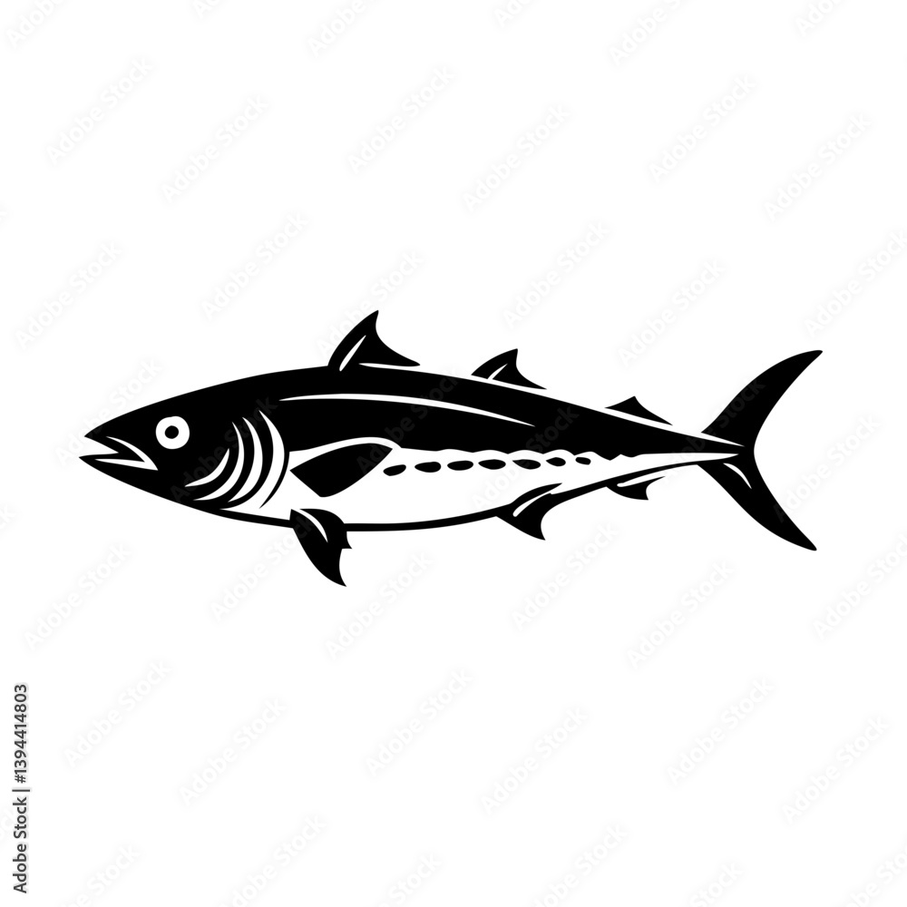 Fototapeta premium king mackerel icon, king mackerel line art - simple line art of king mackerel, perfect for king mackerel logos and icons