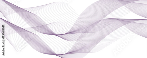 Abstract light porple line wave vector background. Wave geometric Technology, Striped ribbons vector  with lines.  colorful wave line transparent 