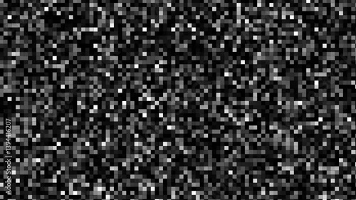 Digital mosaic technology background. Abstract moving light pixel block. Pixel dots in motion. Digital square block loop animated background