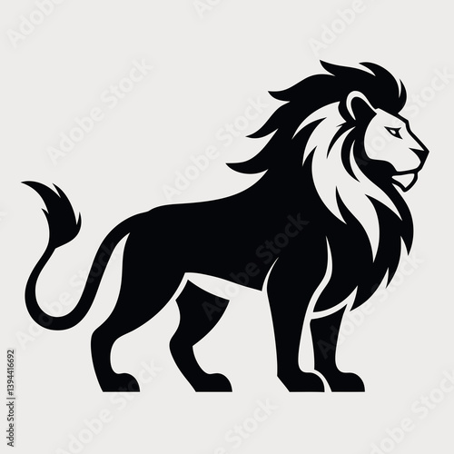The lion outline vector and illustration line art design on a white background	