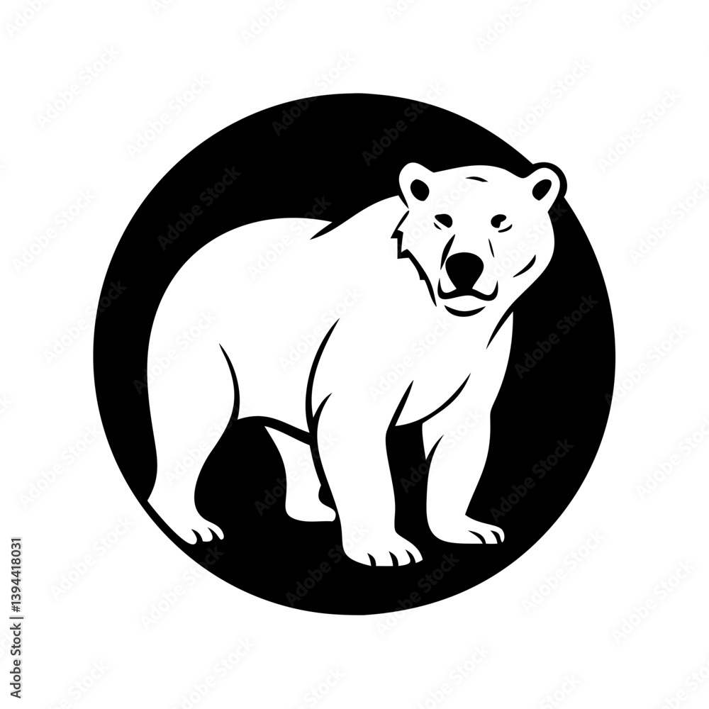 Fototapeta premium polar bear icon, polar bear line art - simple line art of polar bear, perfect for polar bear logos and icons