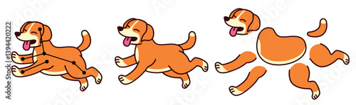 Animatable Dog Character Running Puppy for Animation and Motion