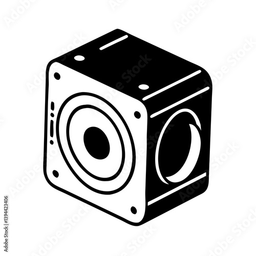 subwoofer icon, subwoofer line art - simple line art of subwoofer, perfect for subwoofer logos and icons