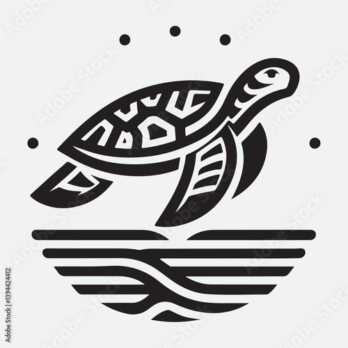 Turtle logo design template