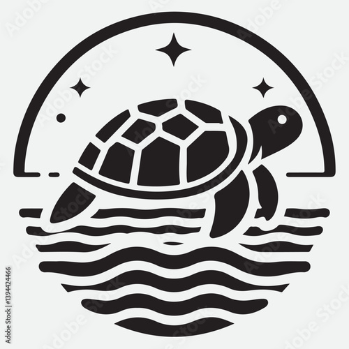 Turtle logo design template