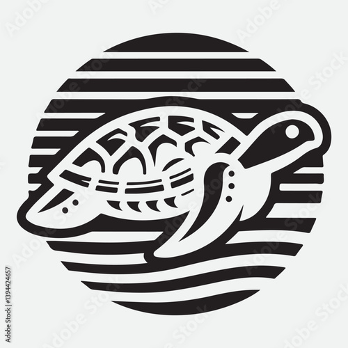 Turtle logo design template