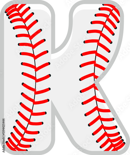 Baseball Letter Vector Element Alphabet K