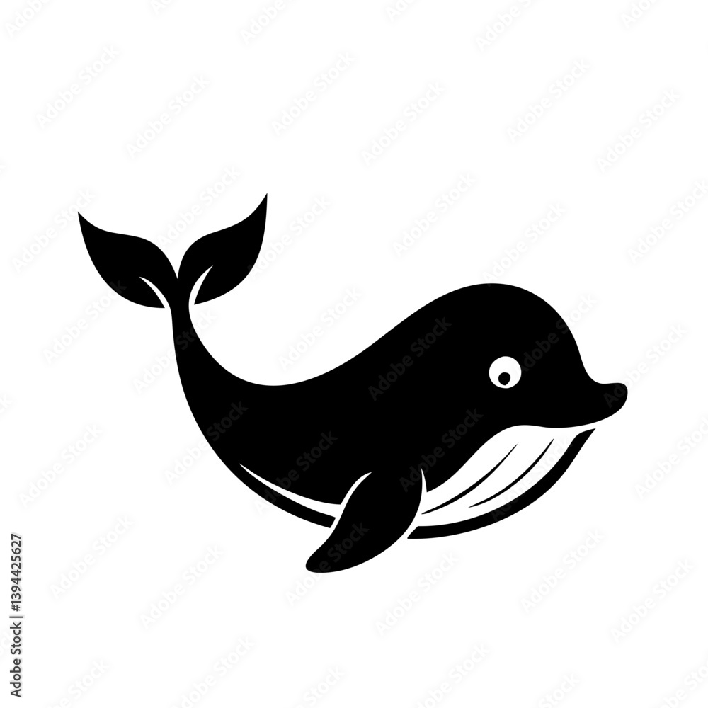 Fototapeta premium whale icon, whale line art - simple line art of whale, perfect for whale logos and icons