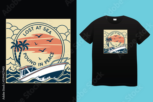 A Boat Neck 3D Render T shirt on a White Background, featuring a modern and stylish design with a sleek boat neck neckline and intricate 3D detailing that adds depth and dimension to the garment.