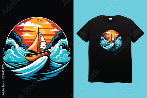 A Boat Neck 3D Render T shirt on a White Background, featuring a modern and stylish design with a sleek boat neck neckline and intricate 3D detailing that adds depth and dimension to the garment.