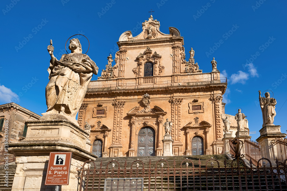 Fototapeta premium Chiesa di San Pietro Church. Modica Sicily Italy