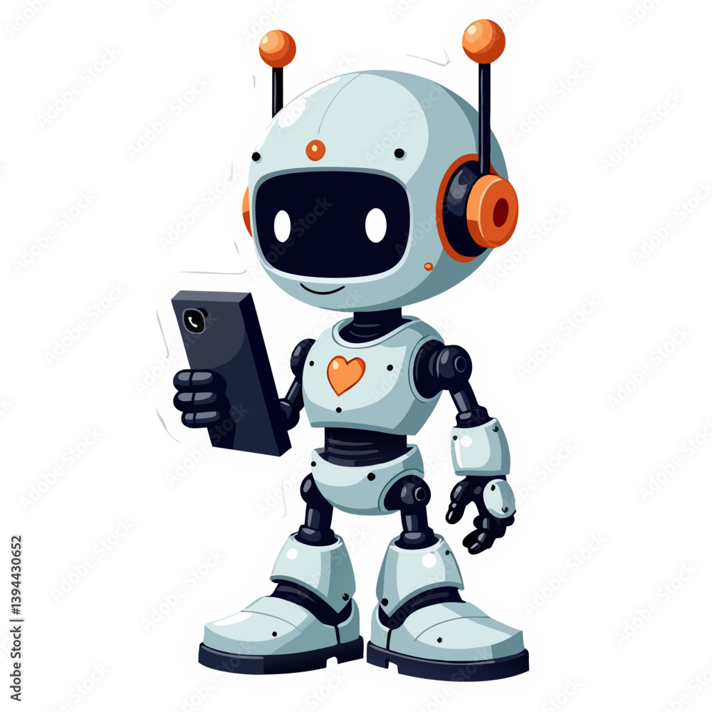 robot with smartphone robot with smartphone