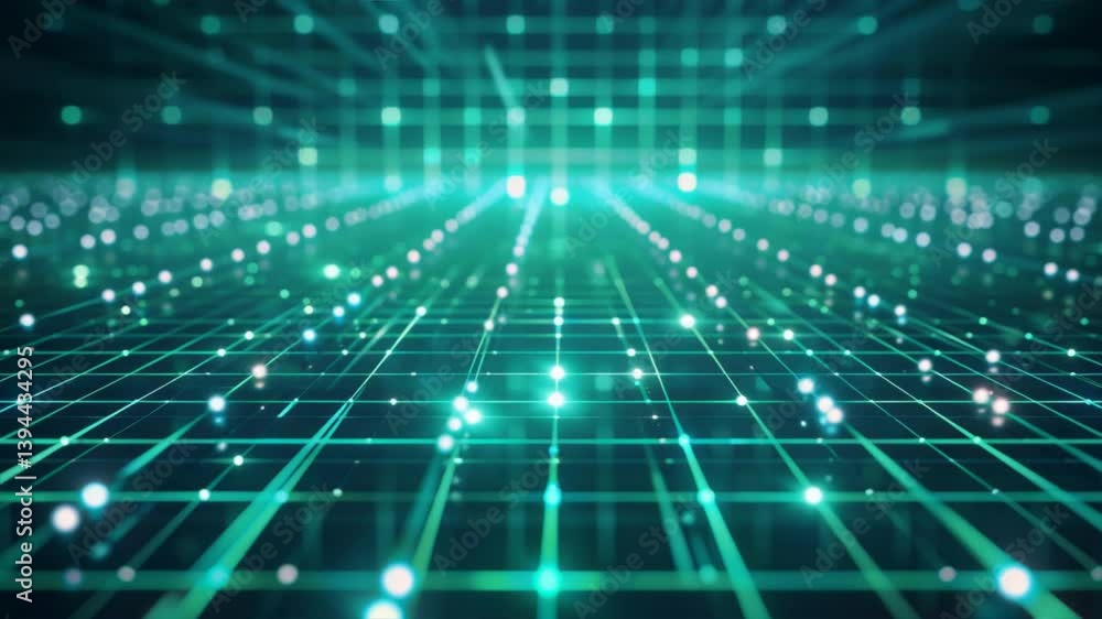 Futuristic digital grid with glowing particles, creating a dynamic data visualization. Perfect for tech-related projects. Futuristic digital grid with glowing particles, creating a dynamic data visualization. Perfect for tech-related projects.