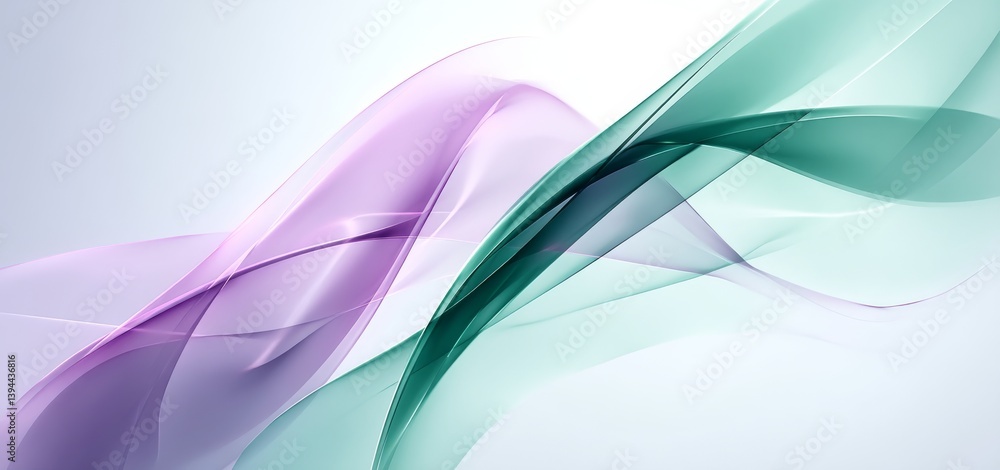 Fototapeta premium Abstract wave patterns are depicted in a palette of vibrant teal and purple tones